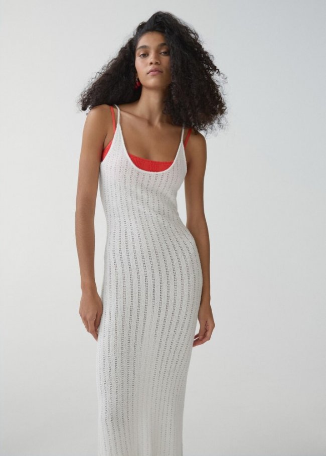 Mango Vestido escote espalda - Blanco