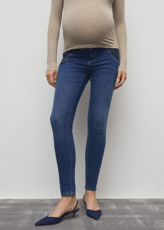 Mango Jeans skinny premamá - Azul oscuro