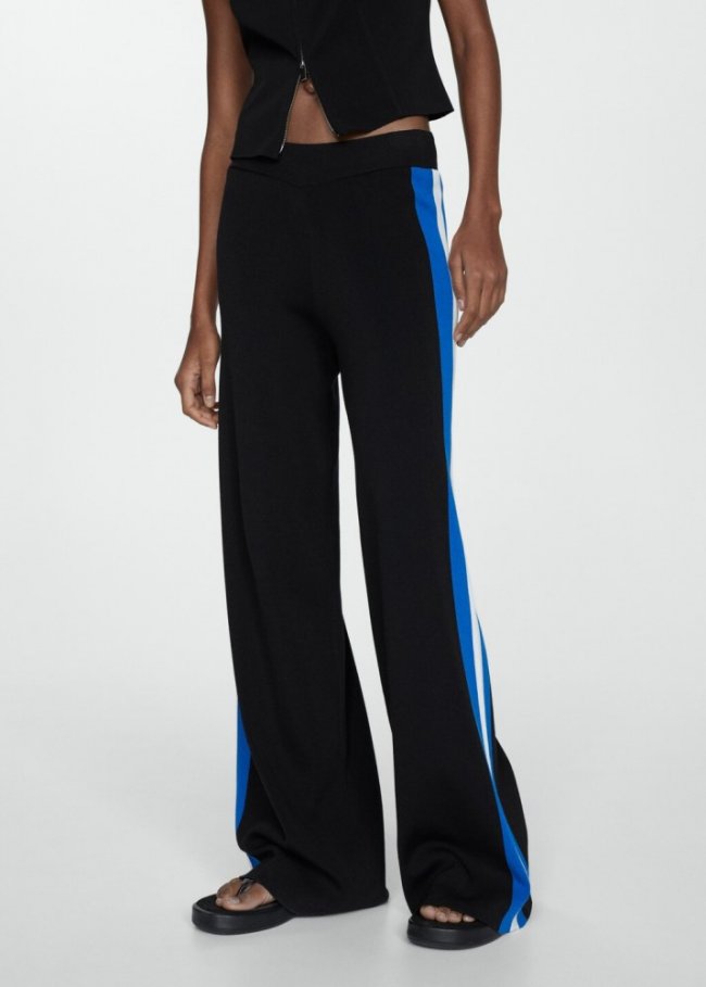 Mango Pantalón punto recto - Negro