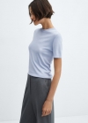 Mango Jersey manga corta - Azul celeste