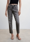 Mango Jeans mom tiro alto - Gris oscuro