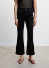 Mango Jeans flare crop - Denim negro