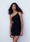 Mango Vestido corto asimétrico - Negro