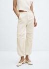 Mango Pantalón parachute - Blanco roto