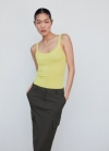 Mango Top tirantes canalé - Amarillo