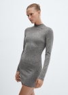 Mango Vestido punto cremallera - Gris
