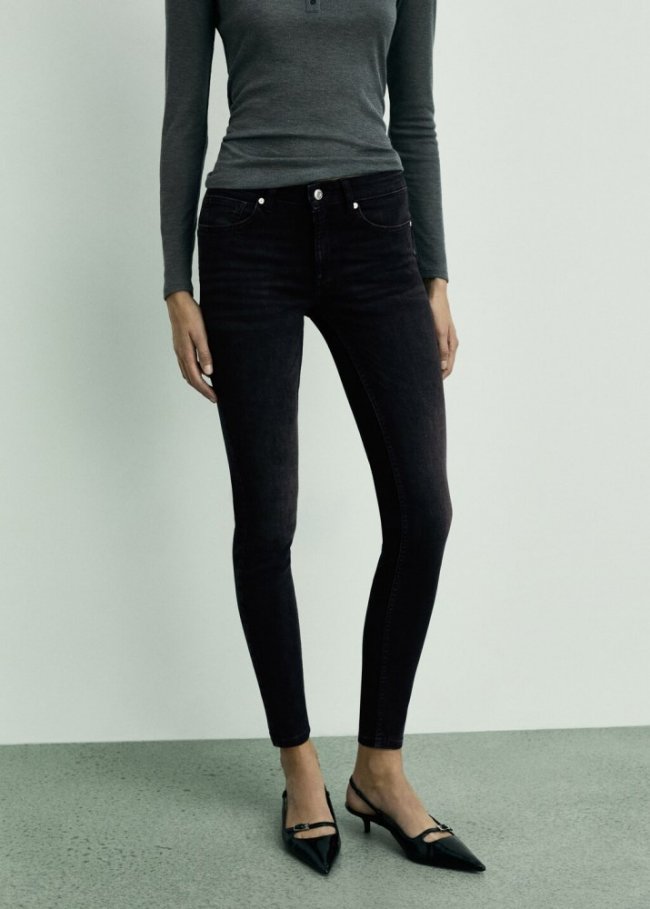 Mango Jeans skinny push-up - Denim negro