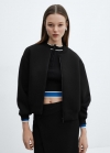 Mango Chaqueta bomber cremallera - Negro