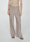 Mango Pantalón traje raya diplomática - Beige