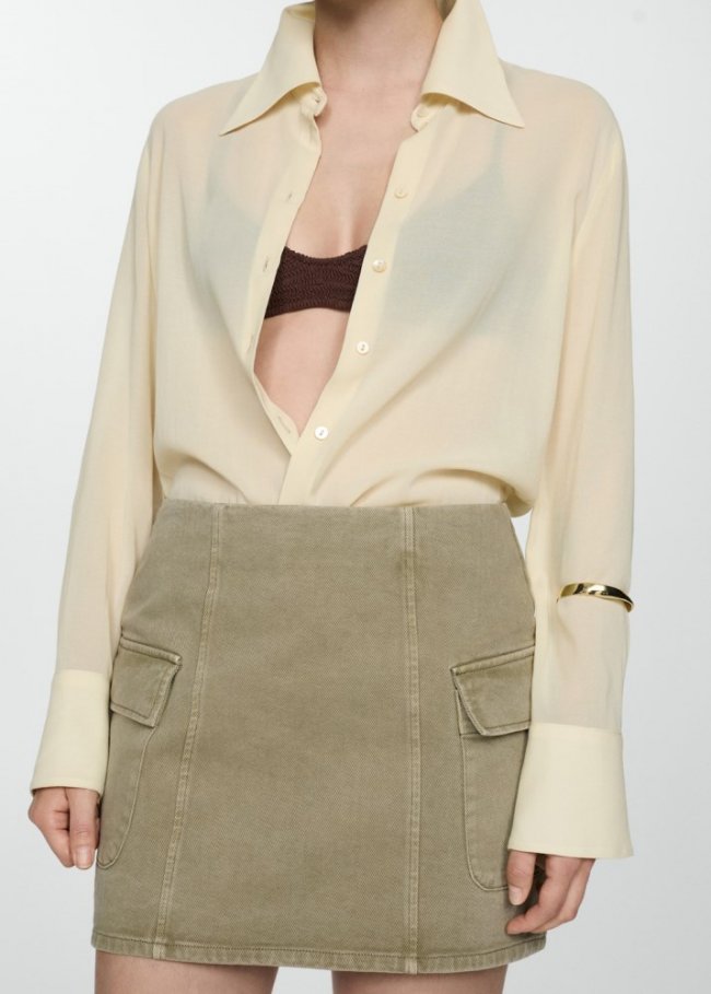 Mango Minifalda cargo - Khaki