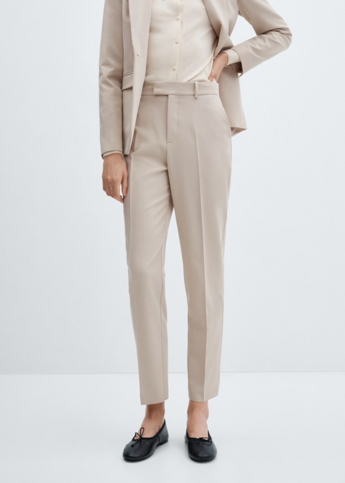 Mango Pantalón recto traje - Marrón medio