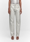 Mango Jeans rectos metalizados - Plata