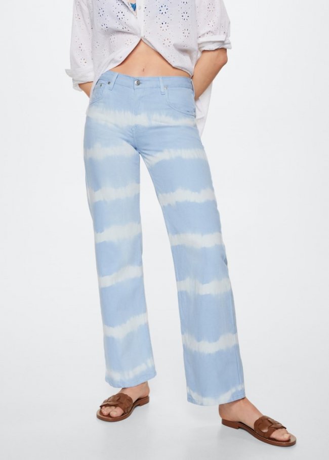 Mango Jeans wideleg tie-dye - Azul celeste