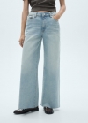 Mango Jeans culotte tiro medio - Azul claro
