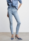 Mango Jeans skinny tiro alto - Azul claro