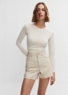 Mango Shorts vaqueros tiro alto - Arena