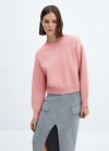 Mango Jersey punto cuello redondo - Rosa