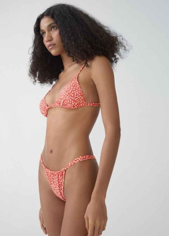 Mango Braguita bikini clásica floral - Rojo
