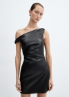 Mango Vestido corto efecto piel - Negro