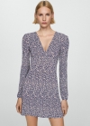 Mango Vestido estampado floral - Azul marino oscuro
