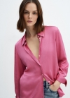 Mango Camisa fluida satinada - Fucsia