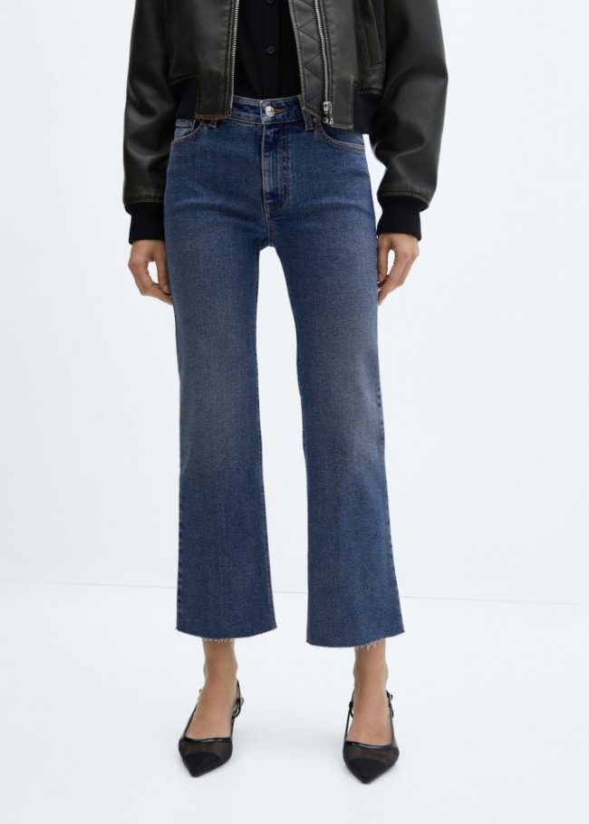 Mango Jeans Sienna flare crop - Azul medio vintage