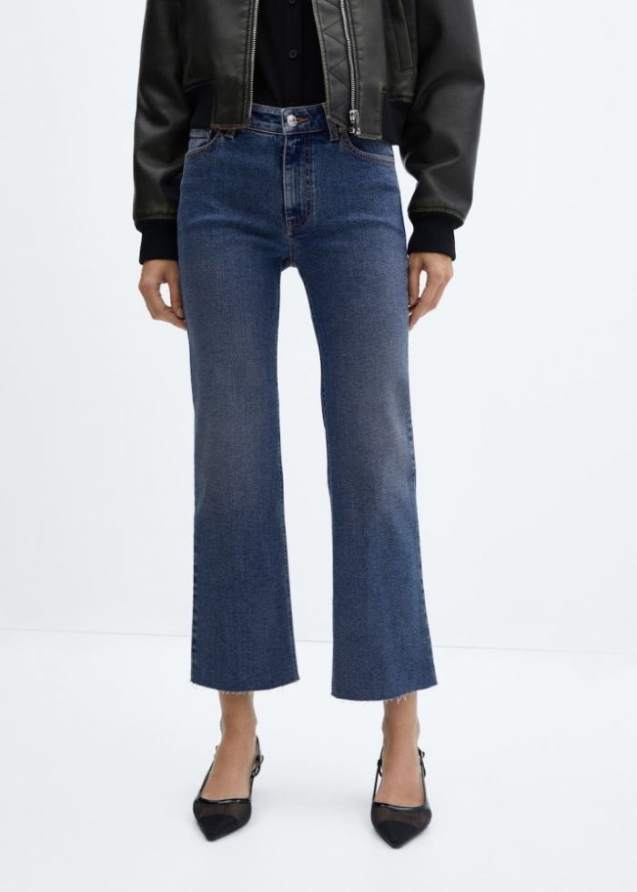 Mango Jeans Sienna flare crop - Azul medio vintage