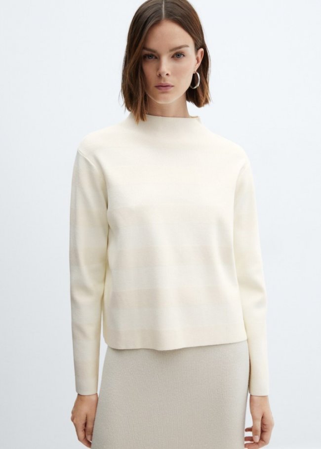 Mango Jersey cuello perkins - Crudo