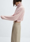 Mango Jersey punto cuello vuelto - Rosa