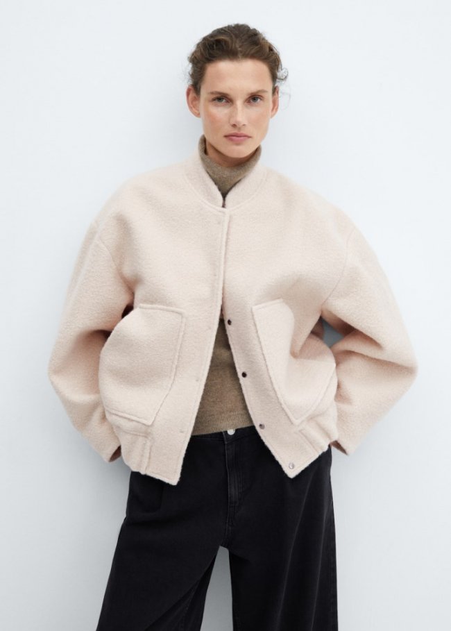 Mango Chaqueta bomber oversize - Crudo