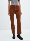 Mango Pantalón recto tiro medio pana - Cognac