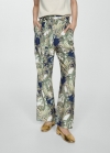 Mango Pantalón estampado lazo - Verde