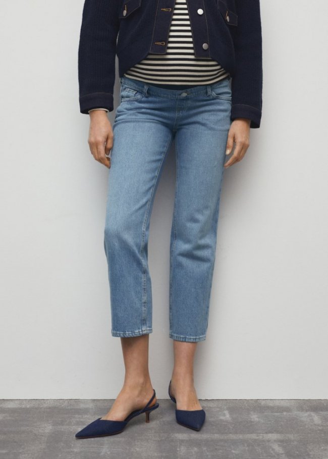 Mango Jeans rectos premamá - Azul medio