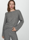 Mango Jersey punto canalé - Gris medio vigoré