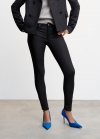 Mango Jeans skinny push-up encerados - Negro