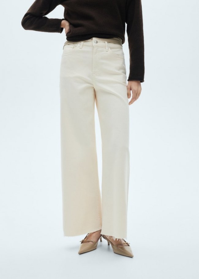 Mango Jeans culotte tiro medio - Arena