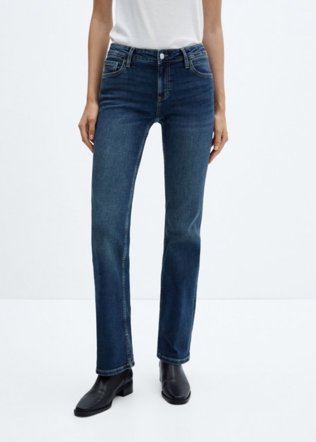 Mango Jeans flare tiro bajo - Azul medio vintage