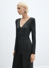 Mango Mono lúrex cinturón - Negro