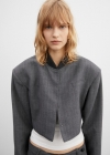 Mango Chaqueta hombros estructurados - Gris