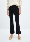 Mango Pantalón flare crop pana - Negro