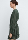 Mango Vestido bordado manga abullonada - Verde