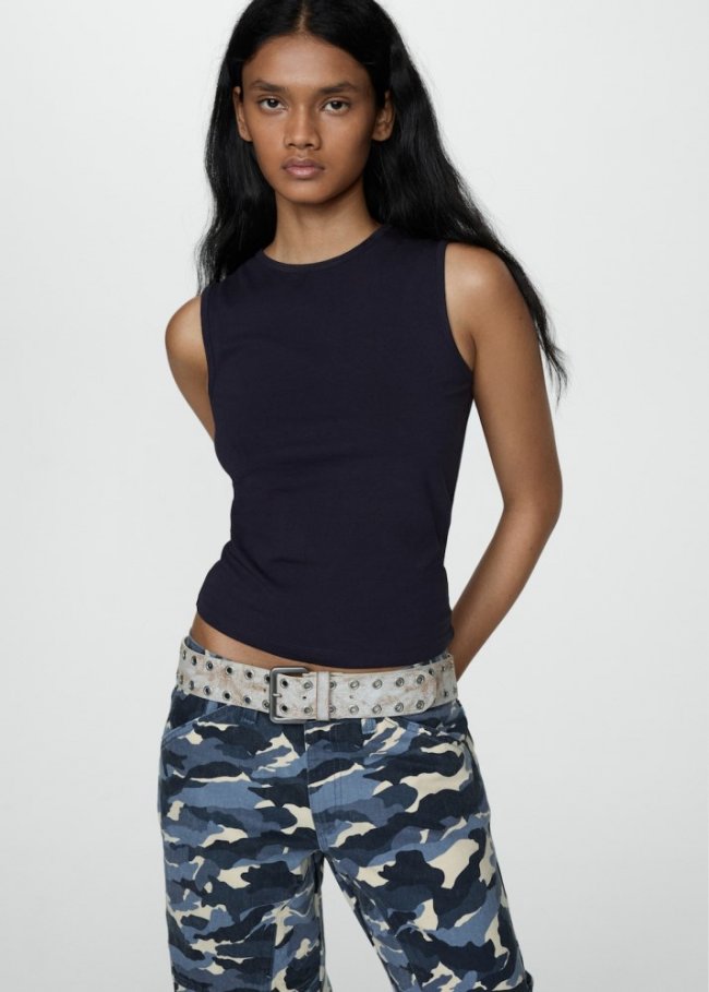 Mango Bermudas vaqueras camuflaje - Azul