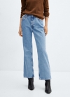 Mango Jeans rectos tiro medio - Azul medio