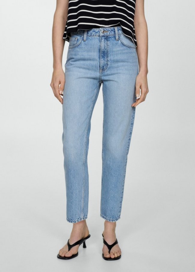 Mango Jeans Mom2000 mom tiro alto - Azul medio