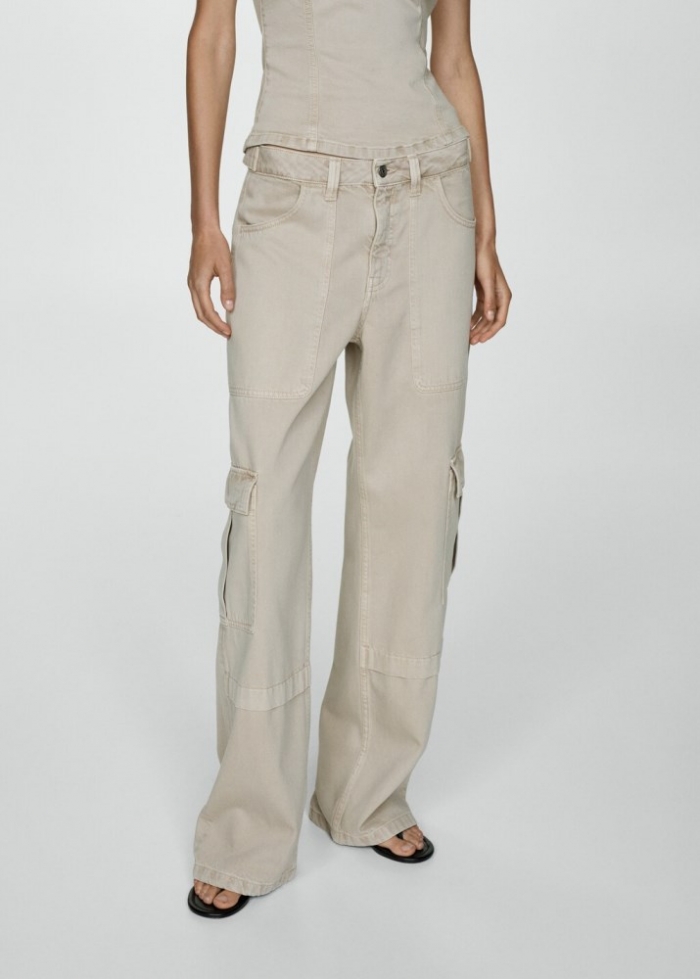 Mango Jeans cargo bolsillos - Arena