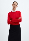 Mango Jersey punto cuello redondo - Rojo