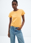 Mango Camiseta algodón logo - Mostaza