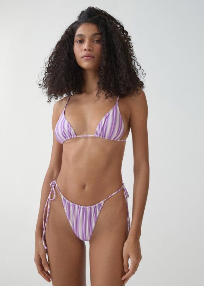 Mango Sujetador bikini rayas - Lila