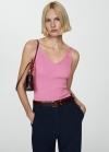 Mango Top punto tirantes - Rosa claro