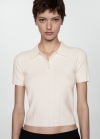 Mango Camiseta cuello polo - Crudo
